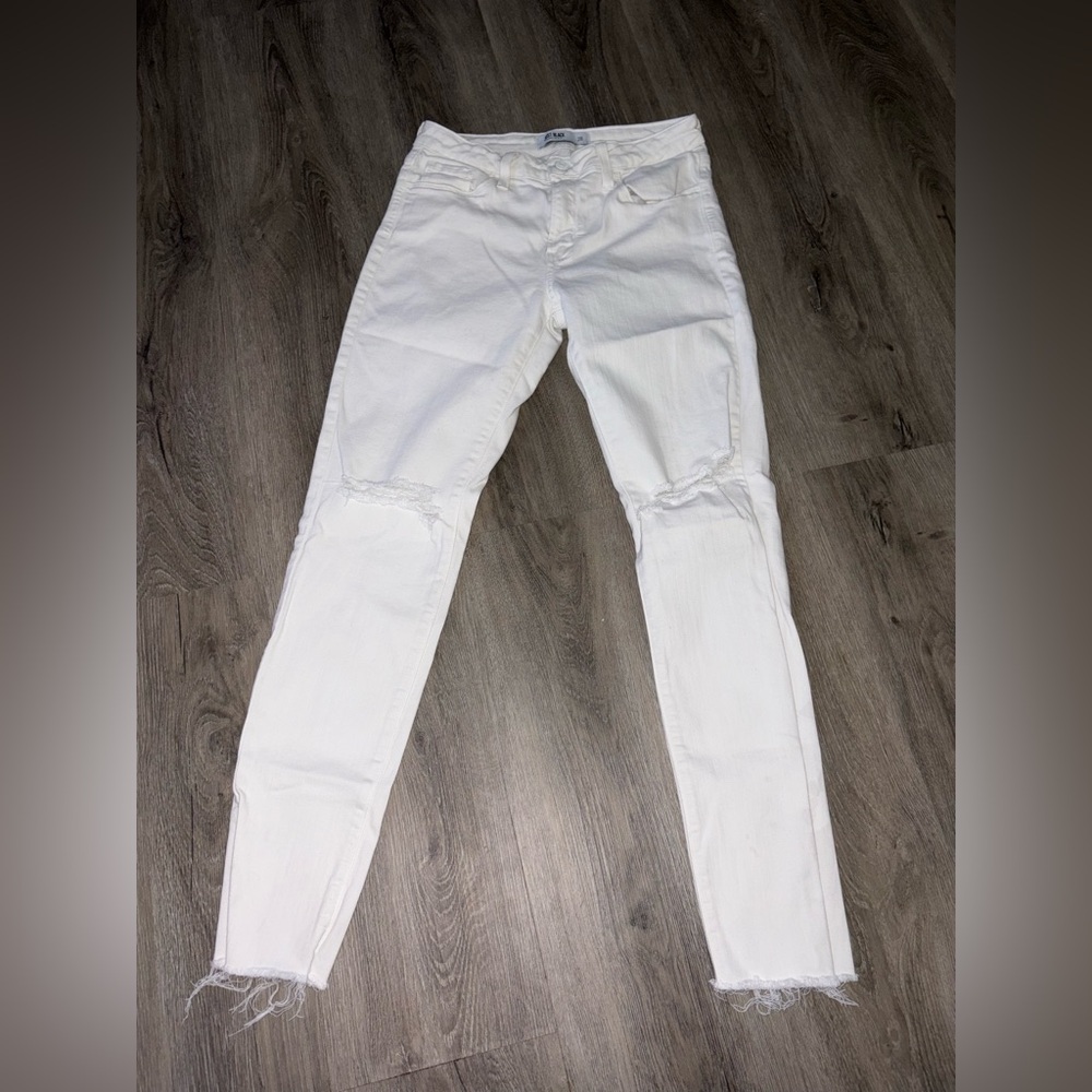 Just Black ~ White Distressed Skinny Denim